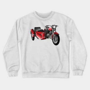 Sidecar motorcycle cartoon illustration Crewneck Sweatshirt